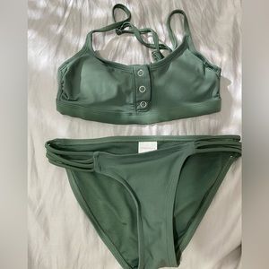 green bathing suit set